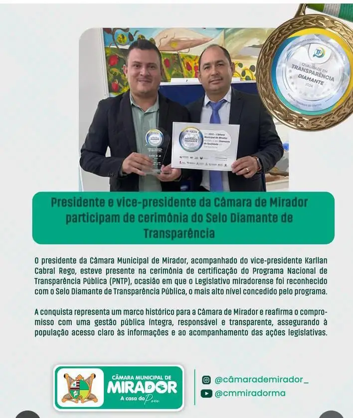 RECEBIMENTO DO SELO DE DIAMANTE 2025